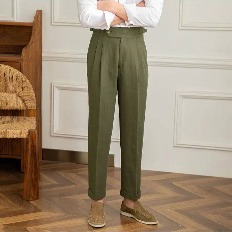 Birmingham Linen High Waist Trousers