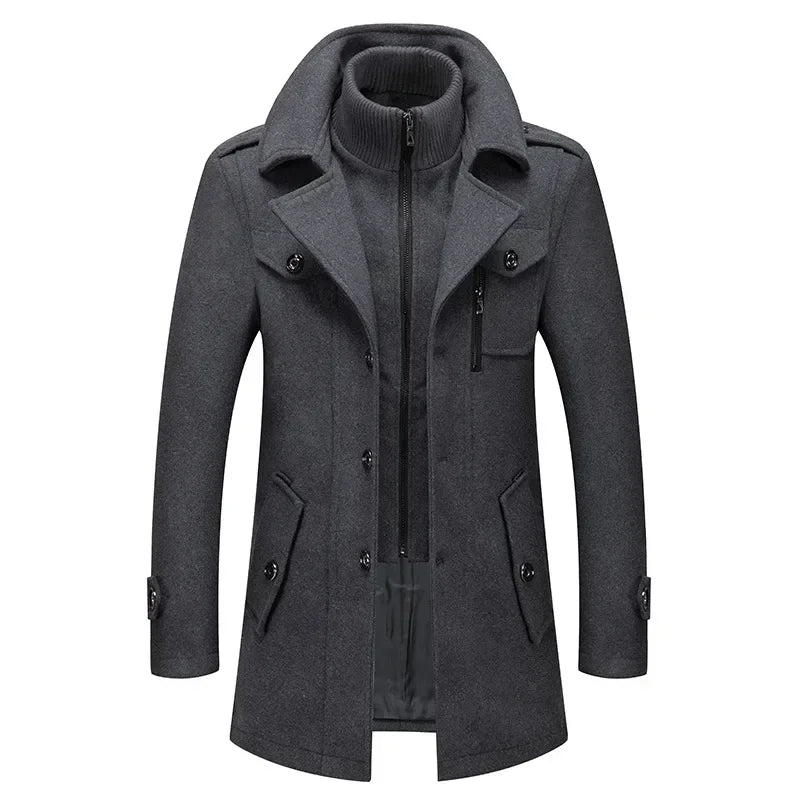 Single Breasted Woolen Overcoat