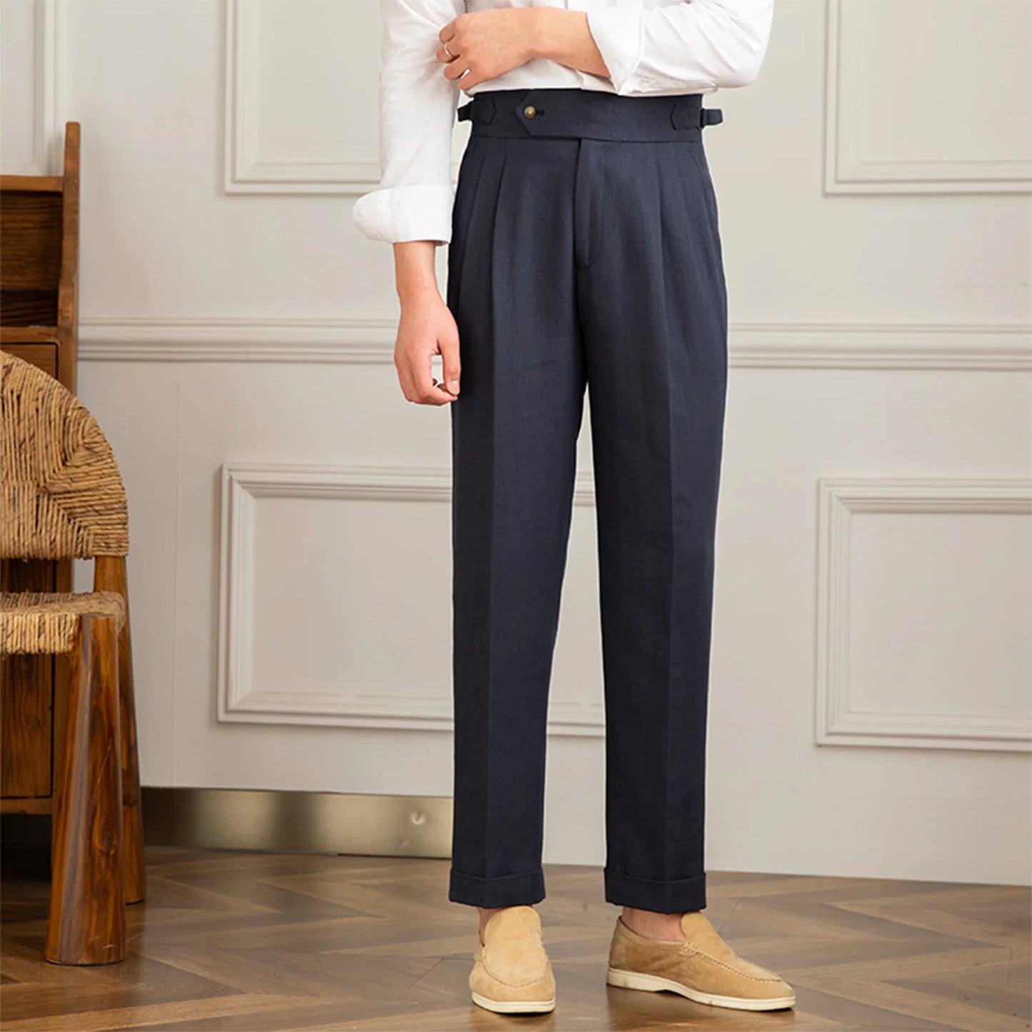 Birmingham Linen High Waist Trousers