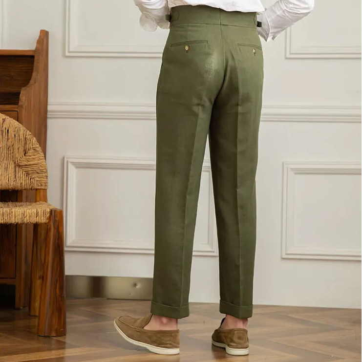 Birmingham Linen High Waist Trousers