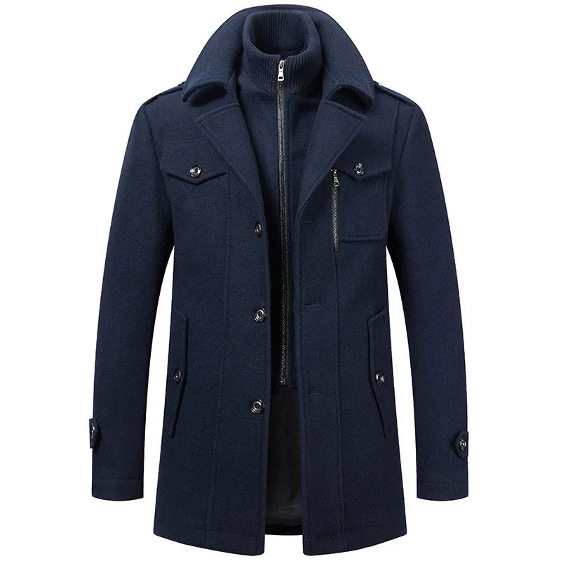 Single Breasted Woolen Overcoat