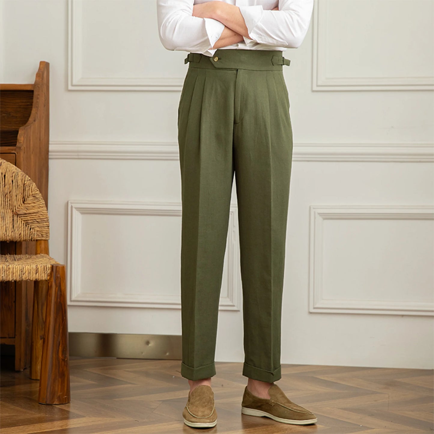 Birmingham Linen High Waist Trousers