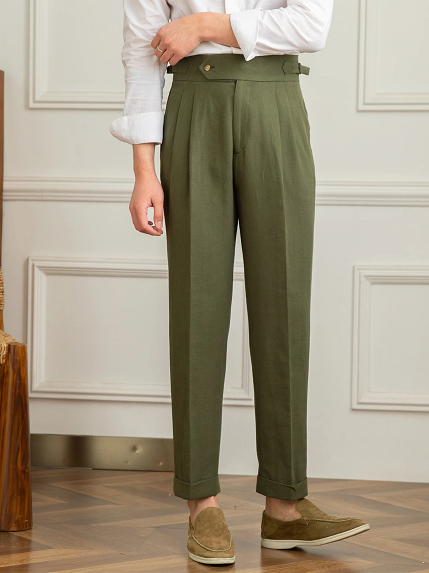 Birmingham Linen High Waist Trousers