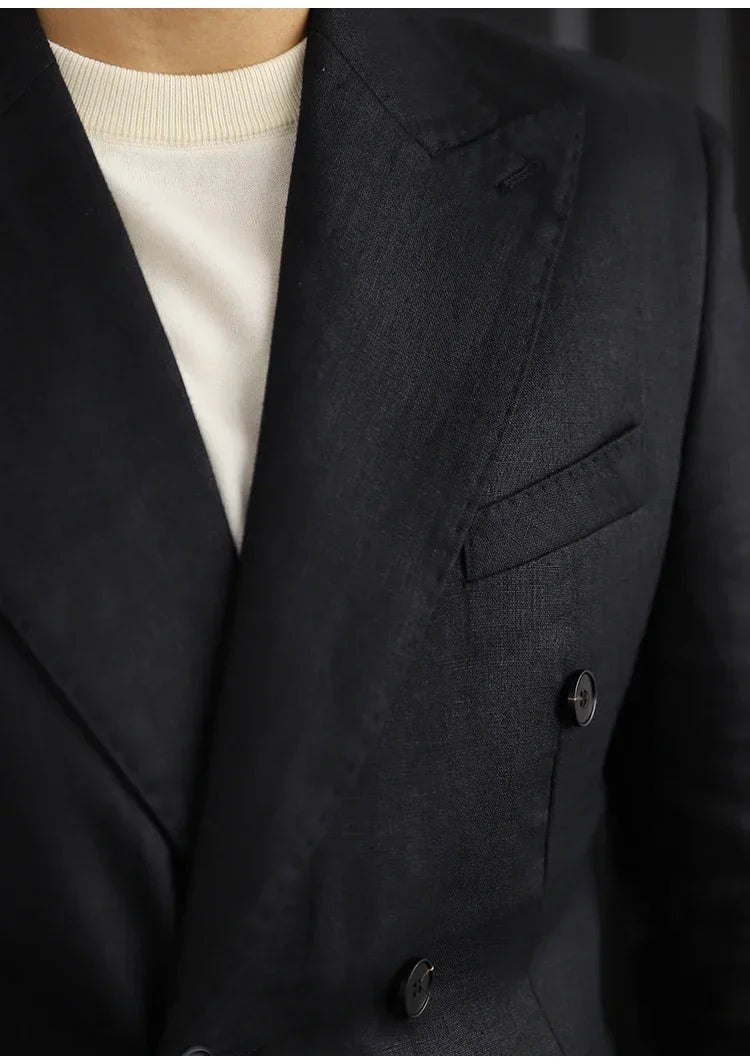 Pisa Double-Breasted Cotton Suit