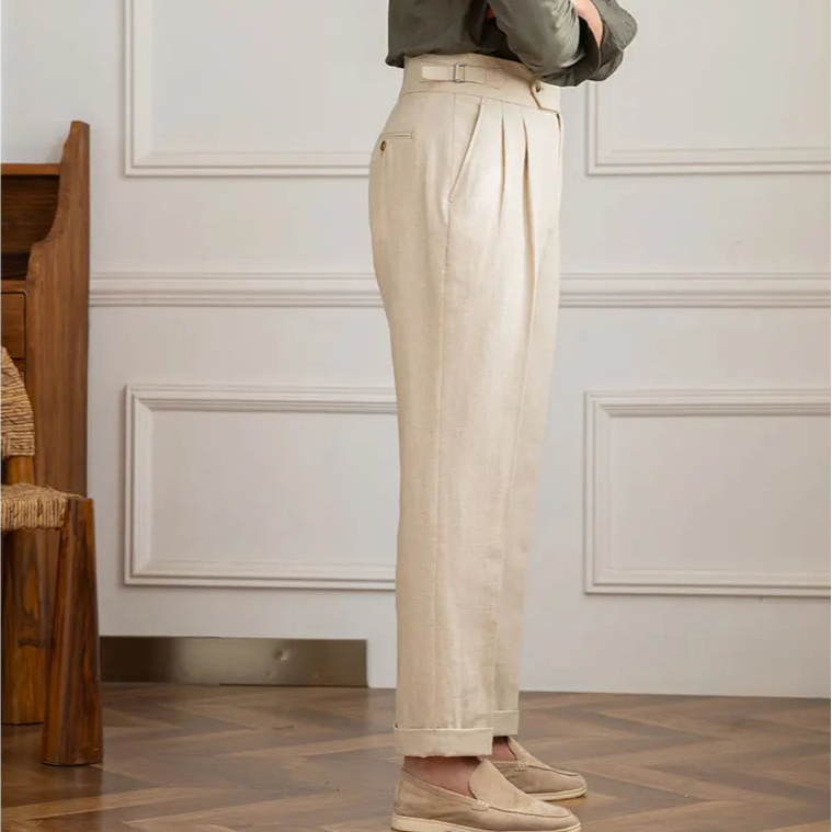 Birmingham Linen High Waist Trousers
