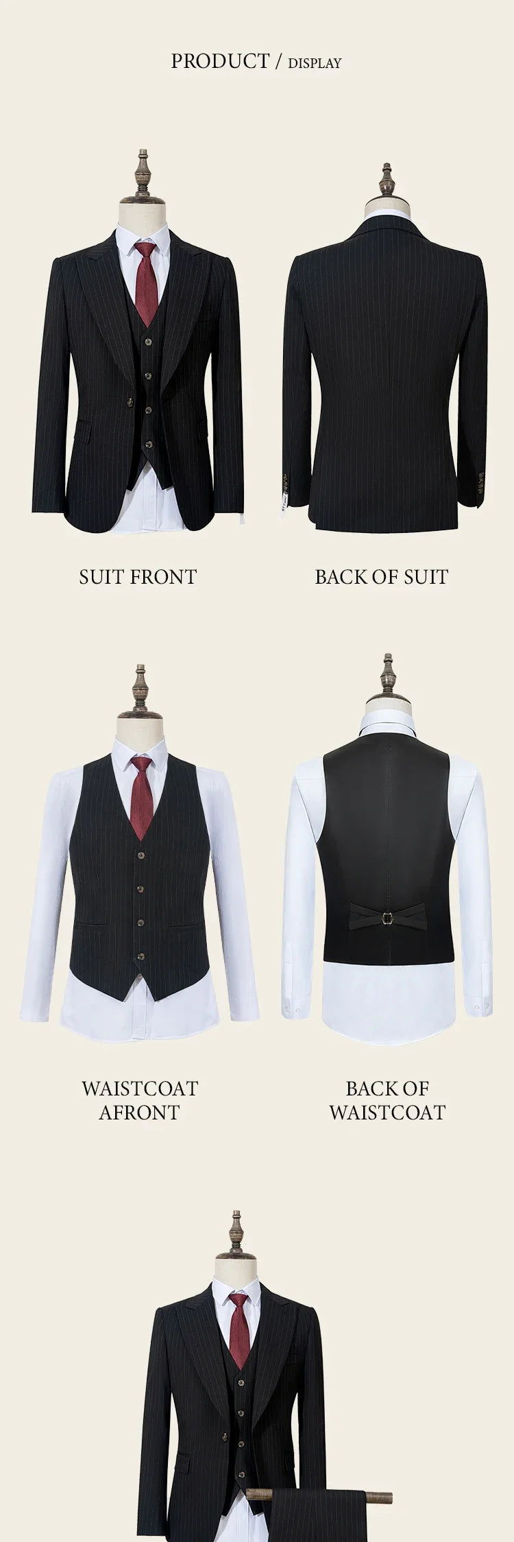 Beaumonts 3 Pieces Sriped Suit Polyviscose