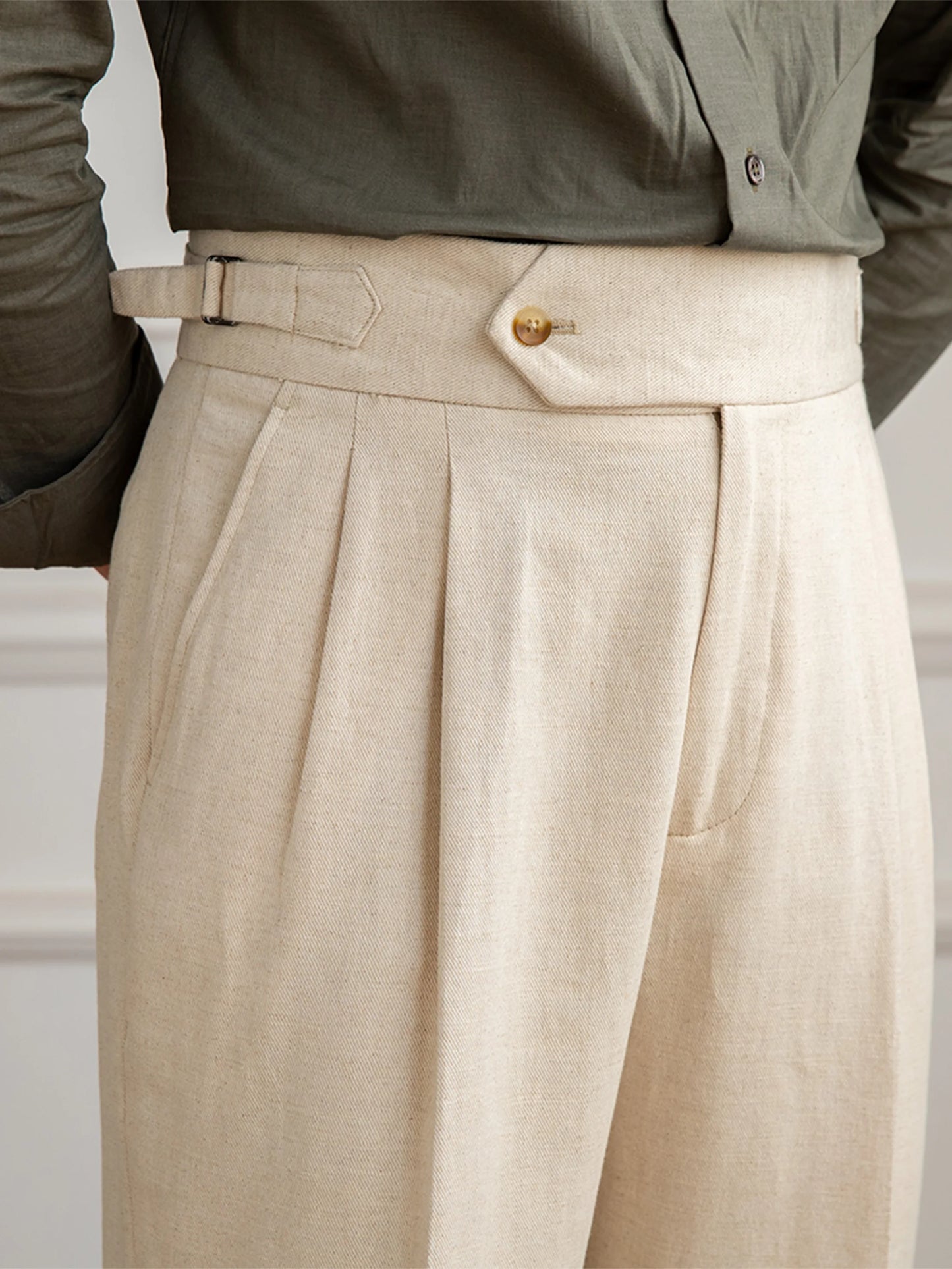 Birmingham Linen High Waist Trousers