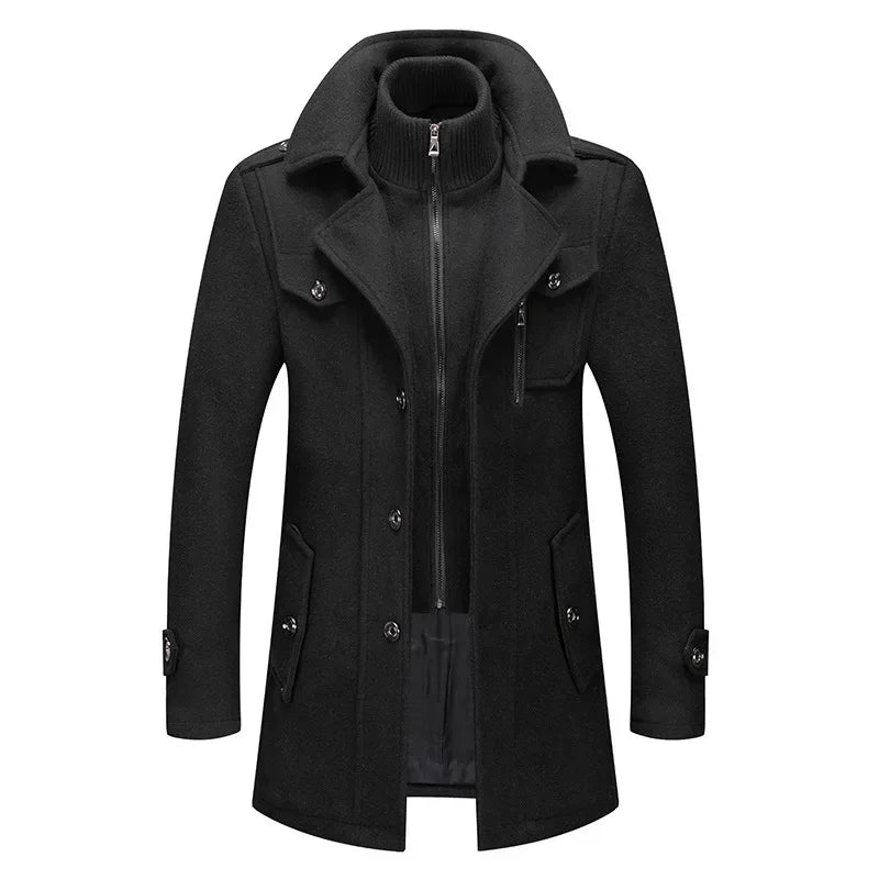 Single Breasted Woolen Overcoat