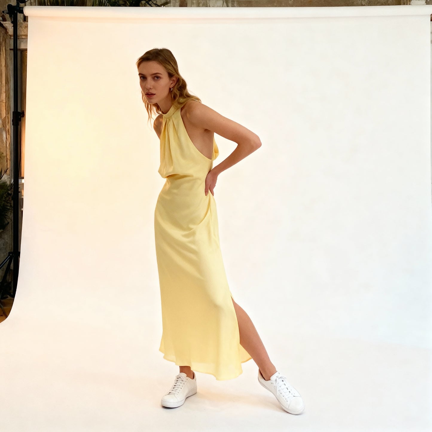 Cetara Satin Long Dress