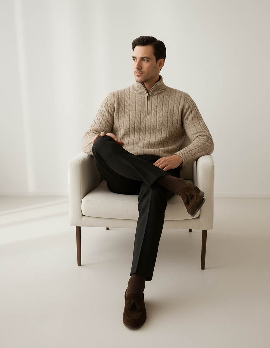 Man's Verbier Half Zip Sweater