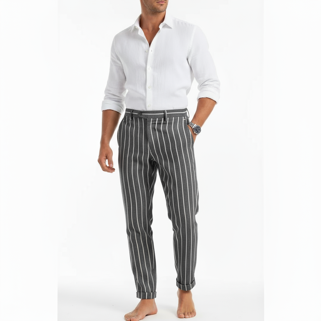 Rome Linen Stripe Trousers