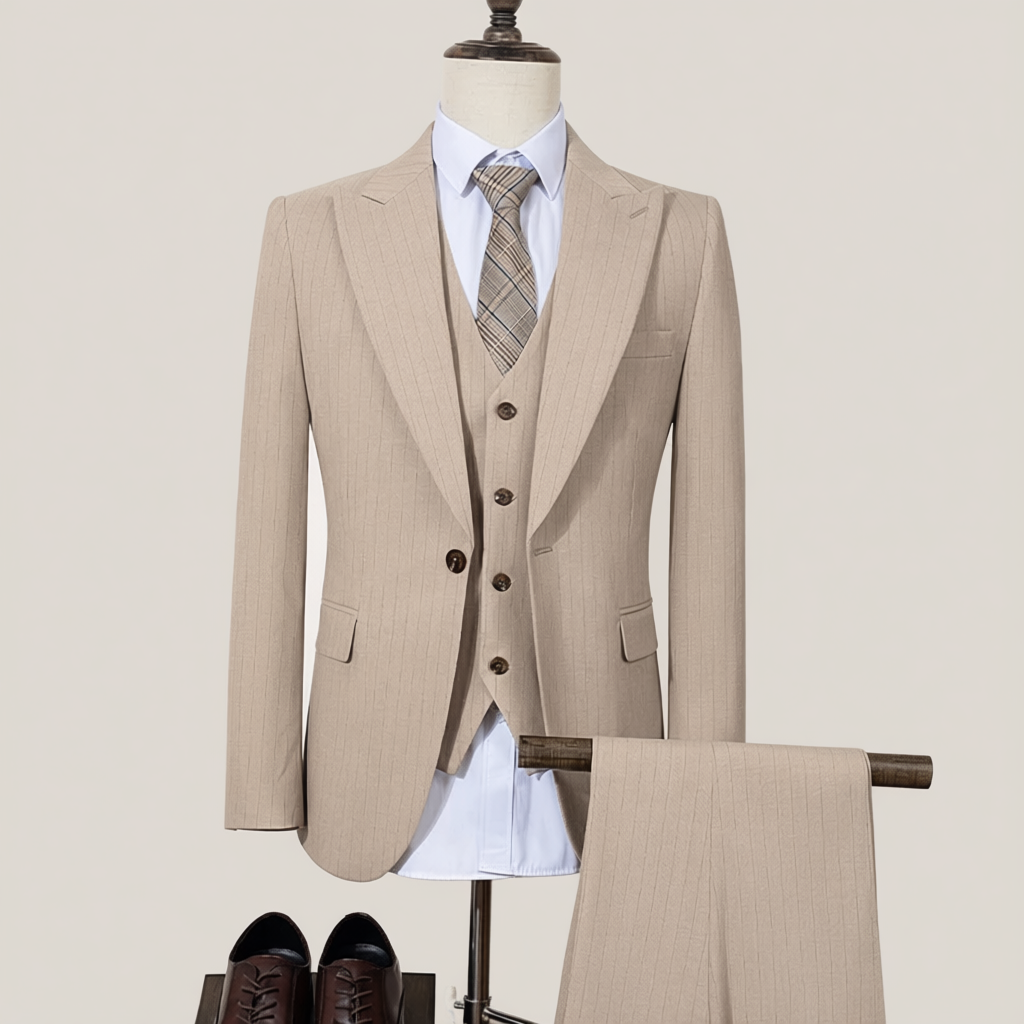 Beaumonts 3 Pieces Sriped Suit Polyviscose