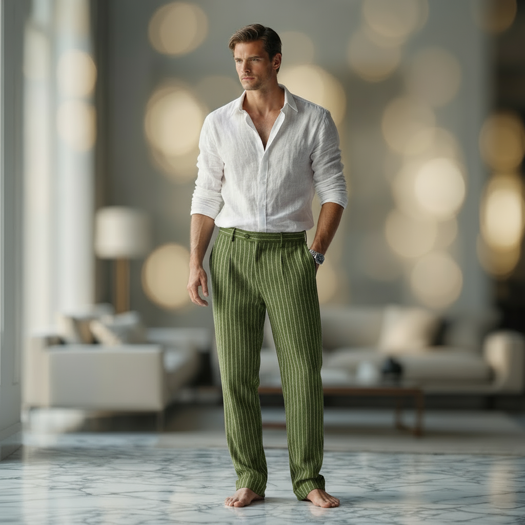 Rome Linen Stripe Trousers
