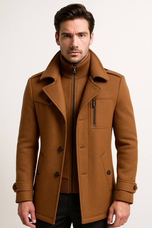 Single Breasted Woolen Overcoat