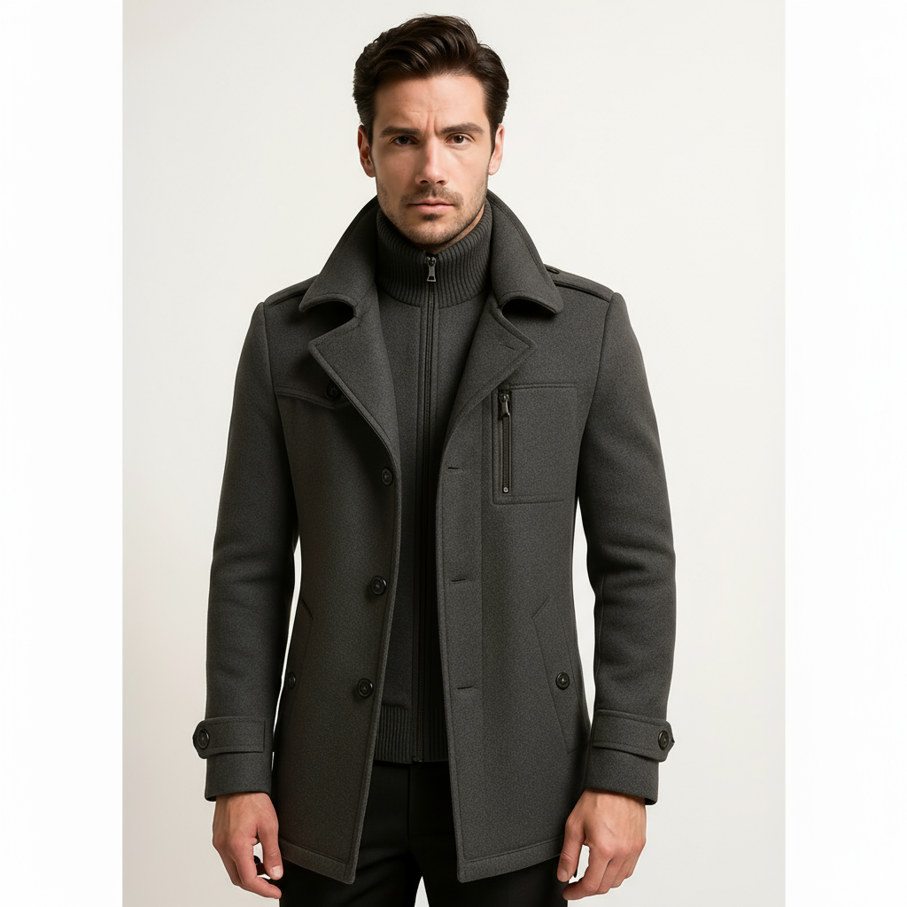 Single Breasted Woolen Overcoat