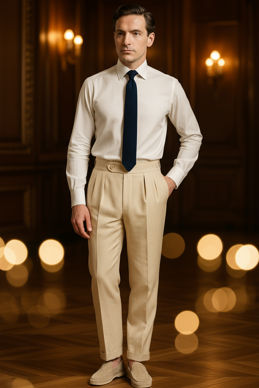 Birmingham Linen High Waist Trousers