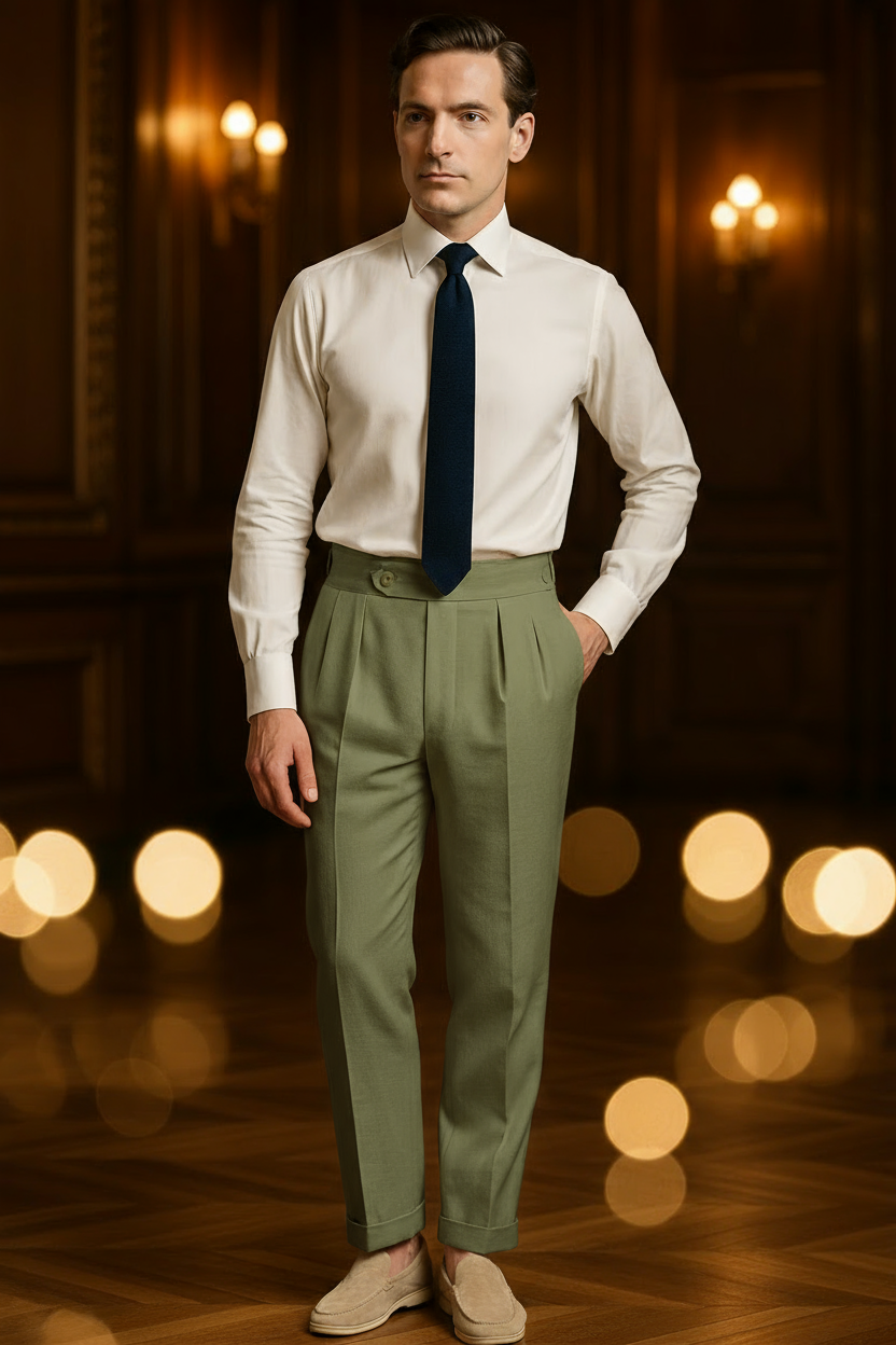Birmingham Linen High Waist Trousers