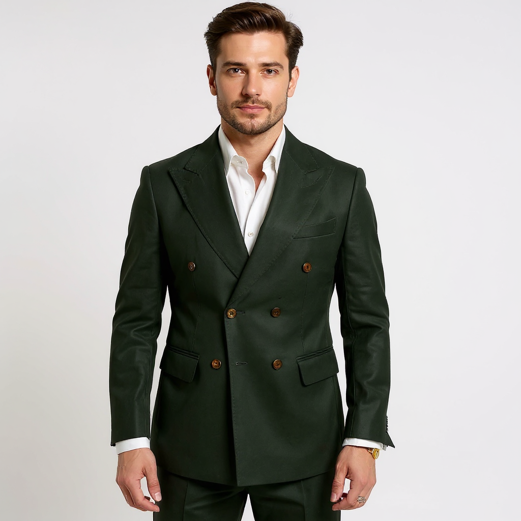 Pisa Double-Breasted Cotton Suit