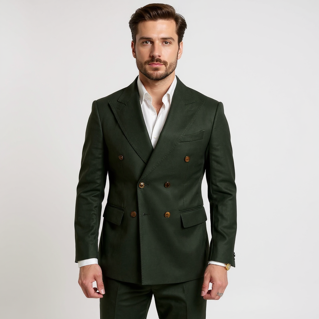 Pisa Double-Breasted Cotton Suit