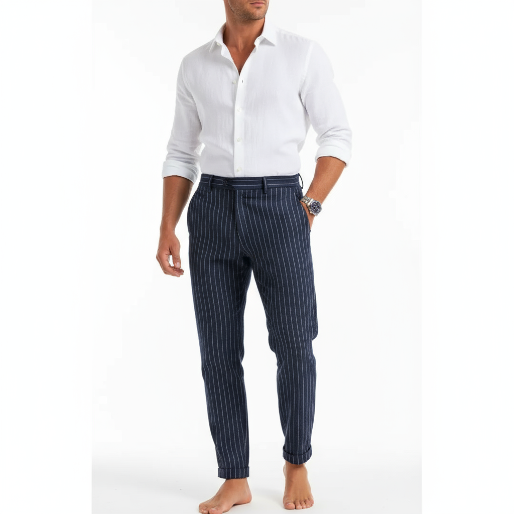 Rome Linen Stripe Trousers