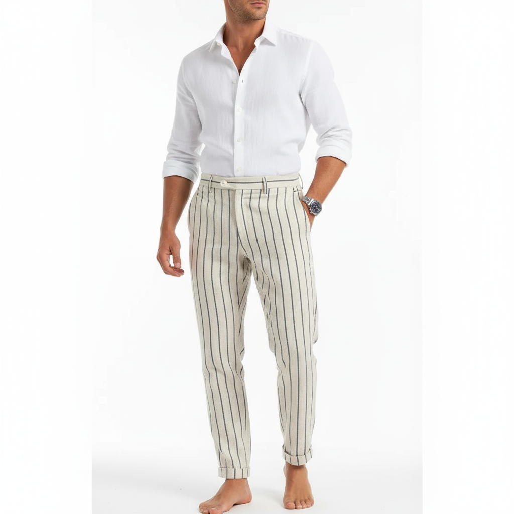 Rome Linen Stripe Trousers