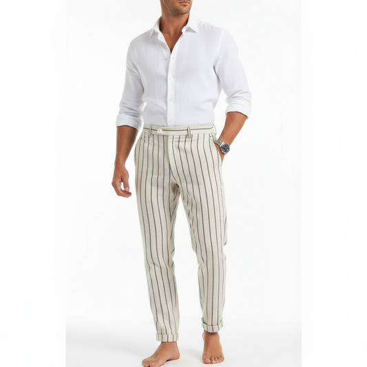 Rome Linen Stripe Trousers