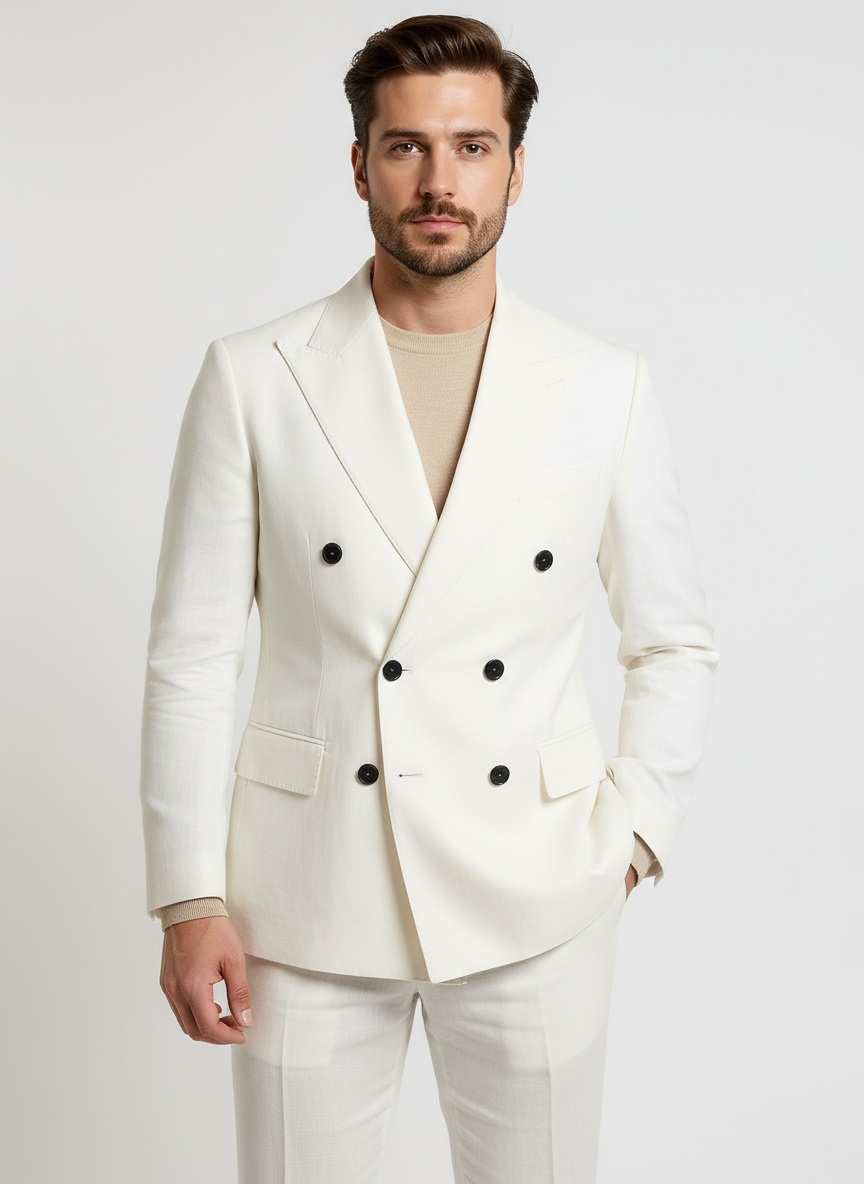 Pisa Double-Breasted Cotton Suit