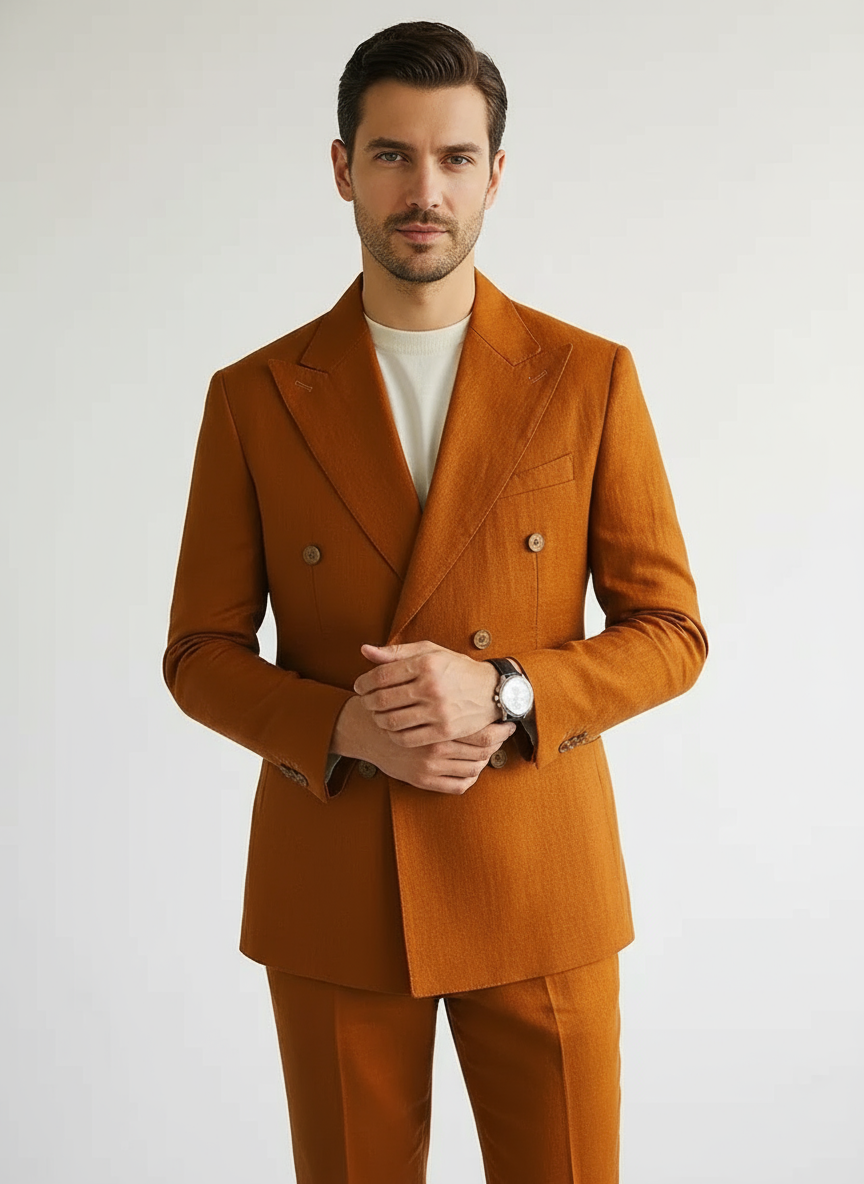 Pisa Double-Breasted Cotton Suit