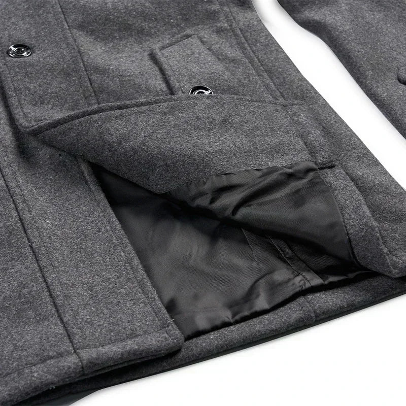 Single Breasted Woolen Overcoat