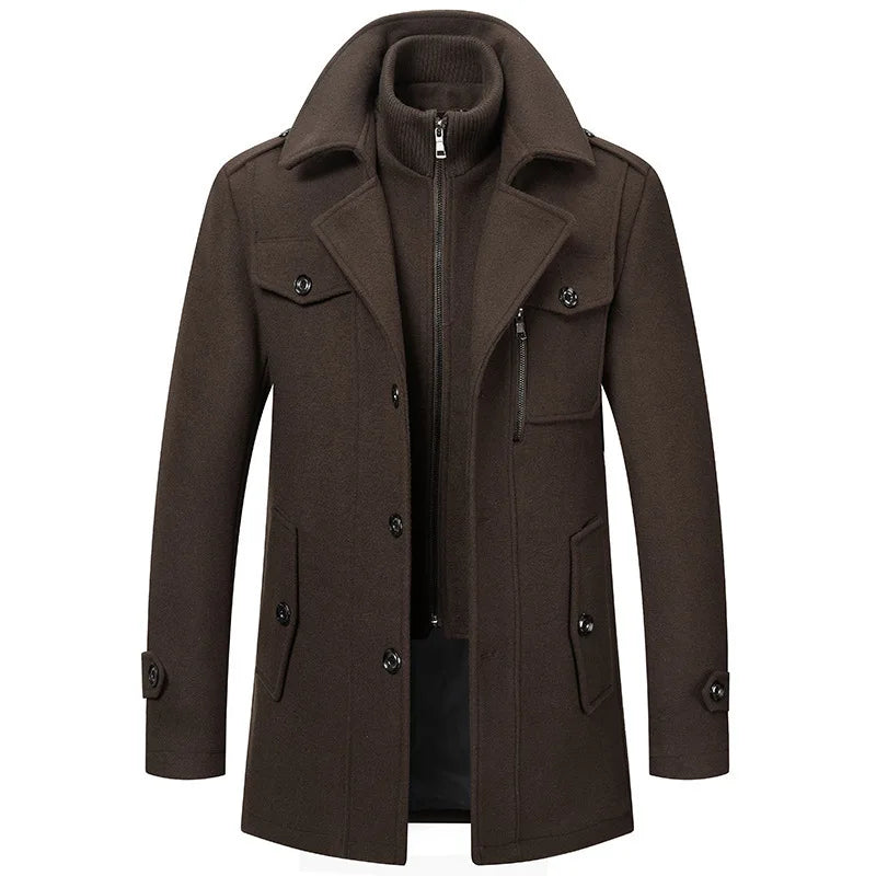 Single Breasted Woolen Overcoat
