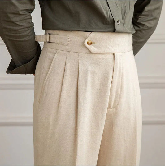 Birmingham Linen High Waist Trousers