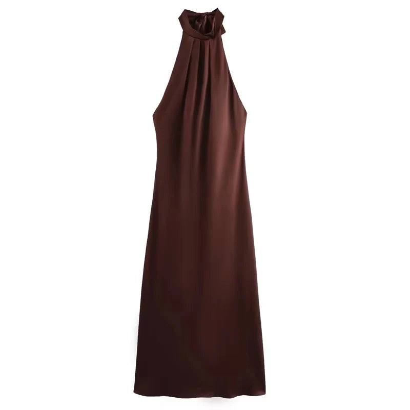 Cetara Satin Long Dress