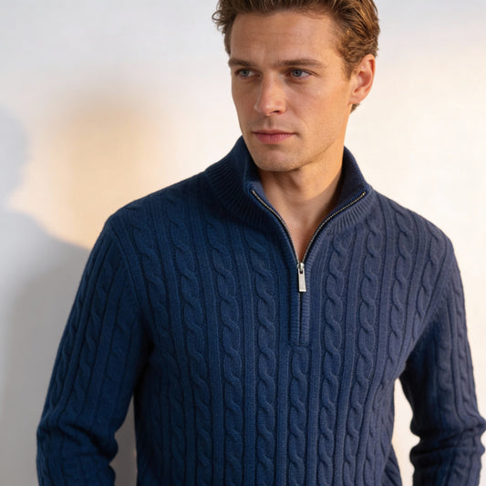 Man's Verbier Half Zip Wool Sweater