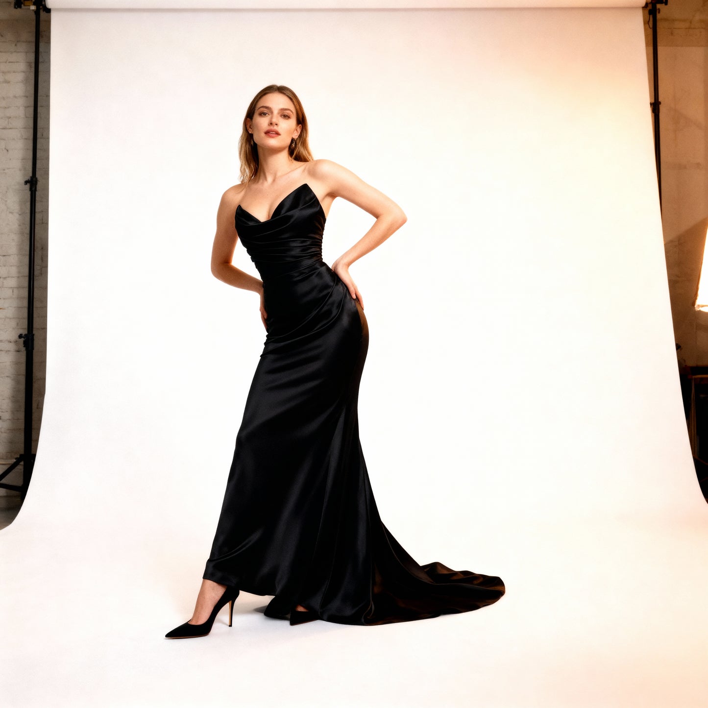 Positano Satin Split Dress