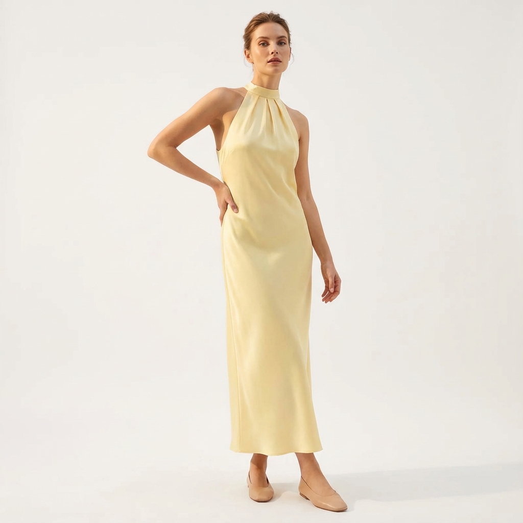 Cetara Satin Long Dress