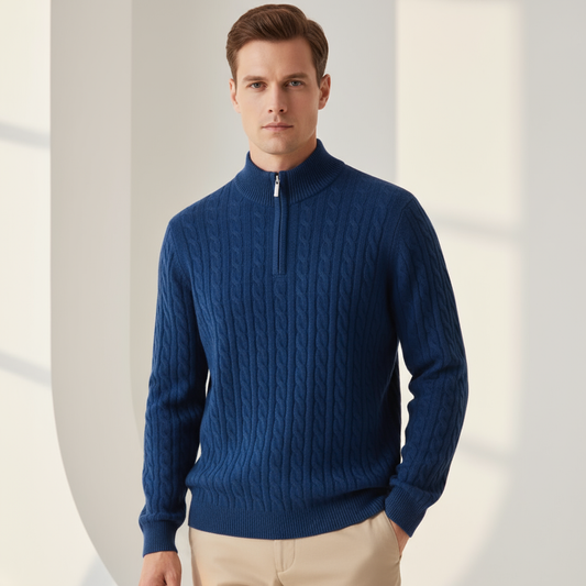 Man's Verbier Half Zip Wool Sweater