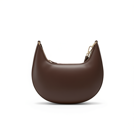Moon-Shaped Leather Handbag
