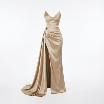 Positano Satin Split Dress