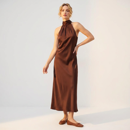 Cetara Satin Long Dress
