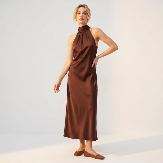 Cetara Satin Long Dress