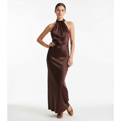 Cetara Satin Long Dress