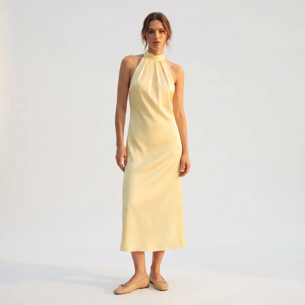 Cetara Satin Long Dress