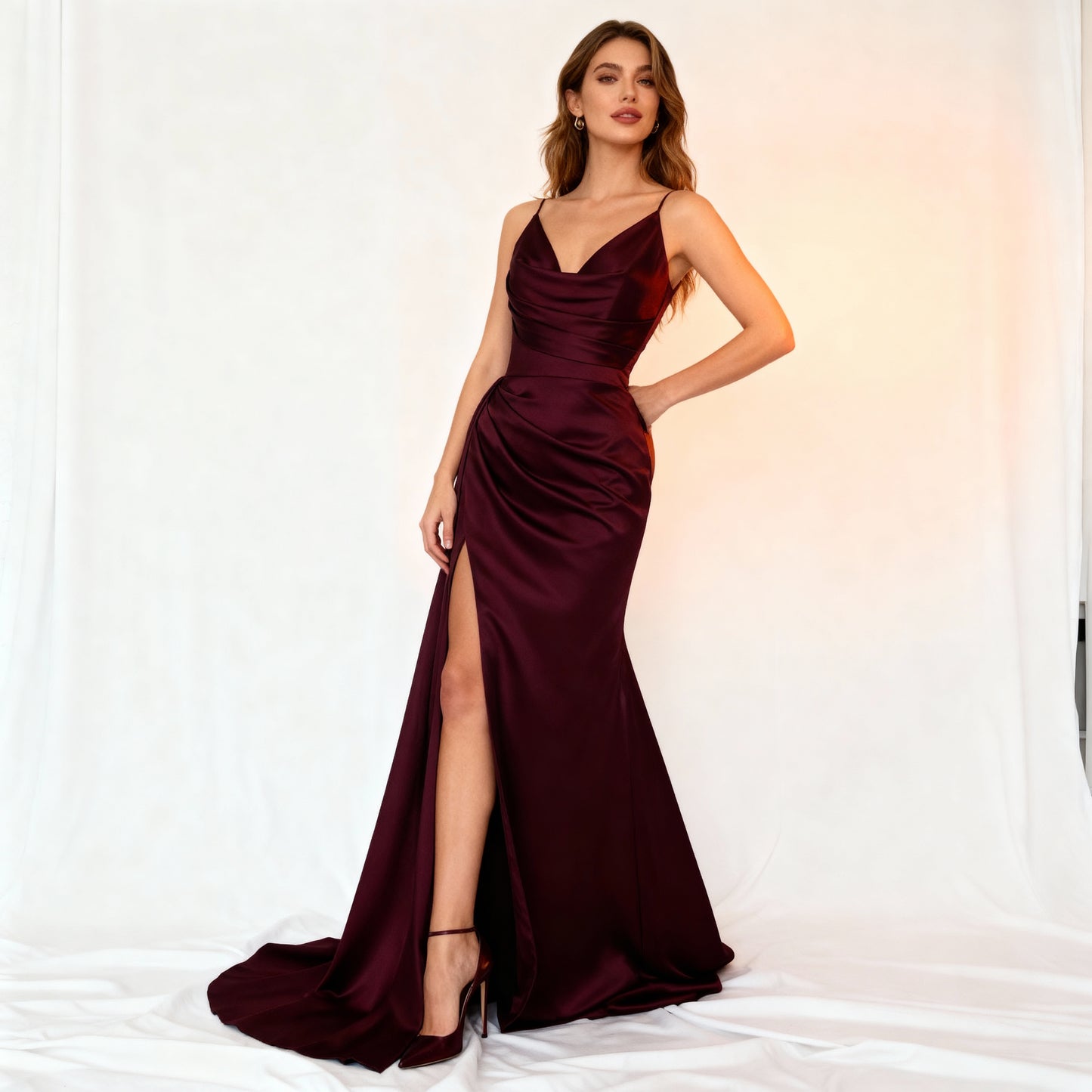 Positano Satin Split Dress