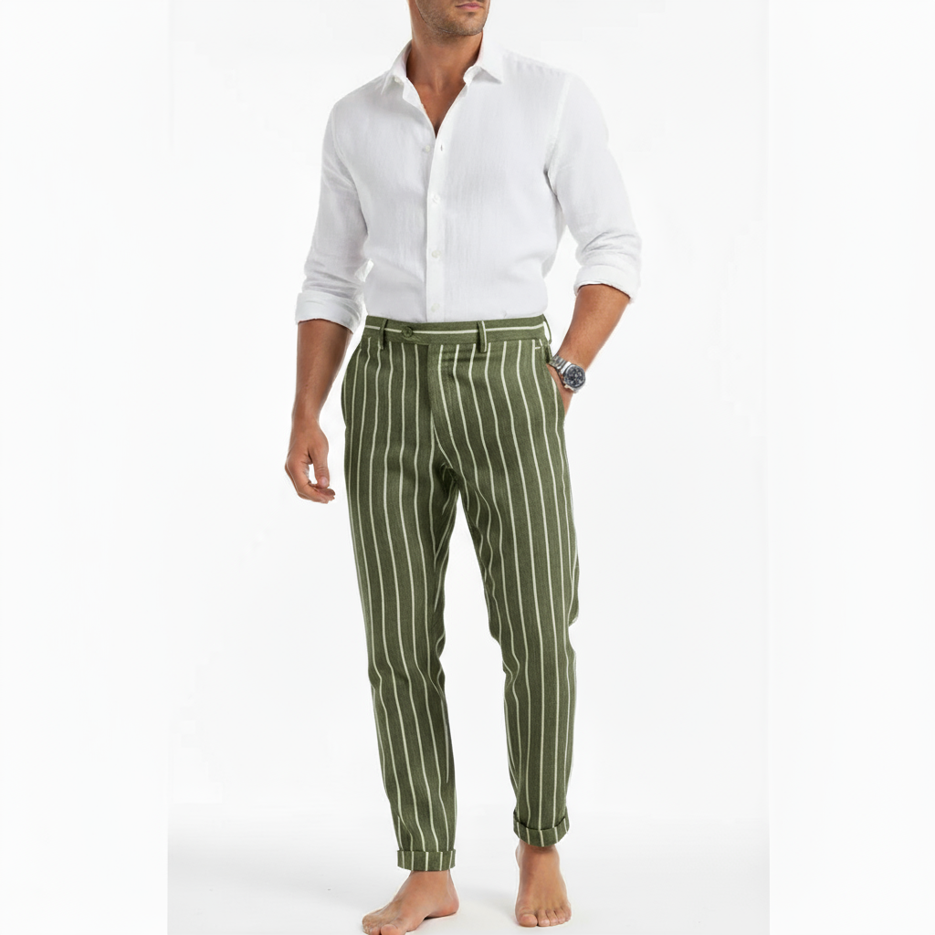 Rome Linen Stripe Trousers