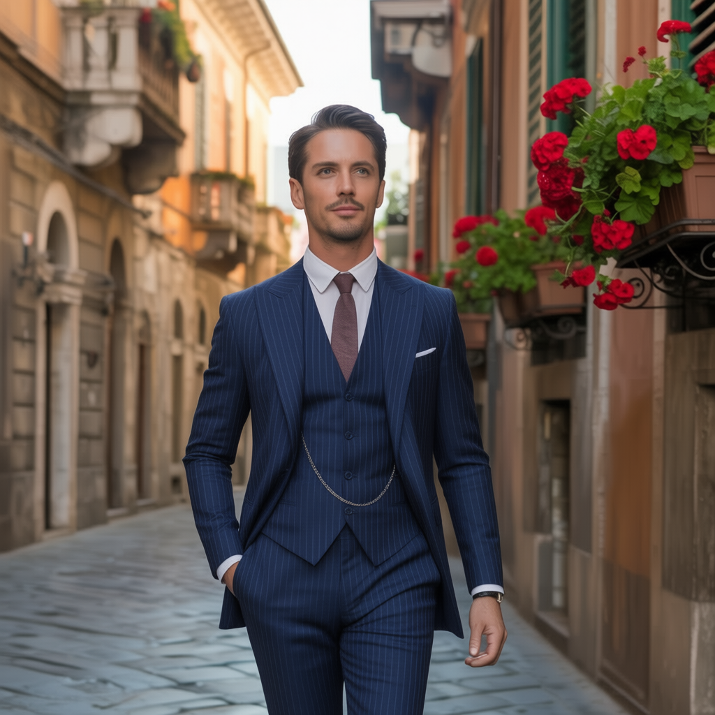 Beaumonts 3 Pieces Sriped Suit Polyviscose