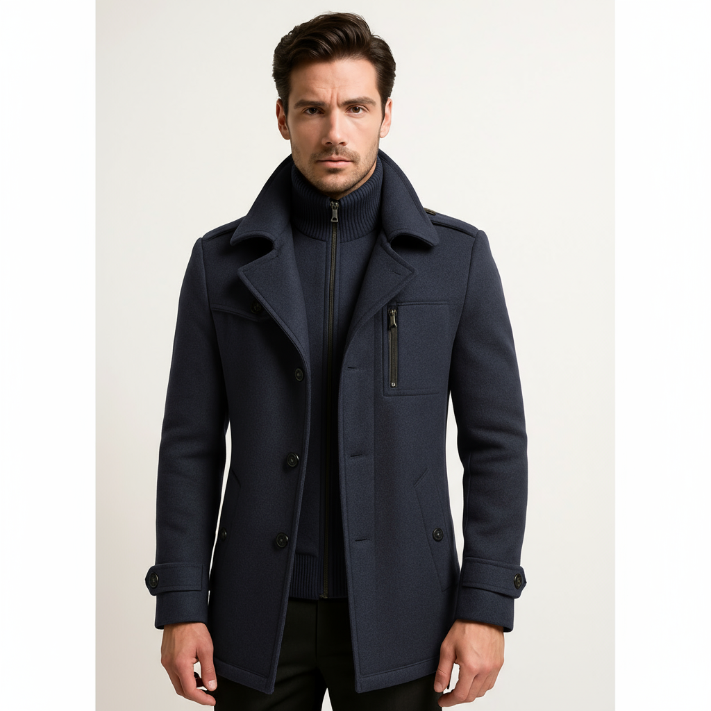 Single Breasted Woolen Overcoat